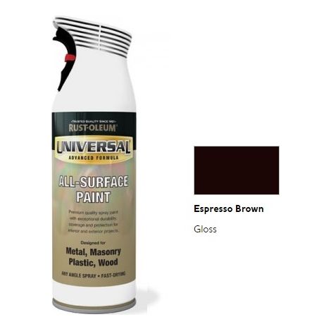 Rust-Oleum Universal All Surface Spray Paint - Gloss - Expresso Brown - 400ml