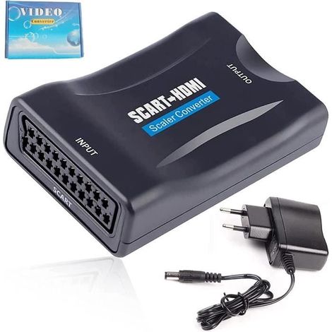 Adaptateur Peritel HDMI, Convertisseur 1080P SCART vers HDMI Convertisseur Péritel vers HDMI, Support Projecteur de Moniteur H[285] (1/4)