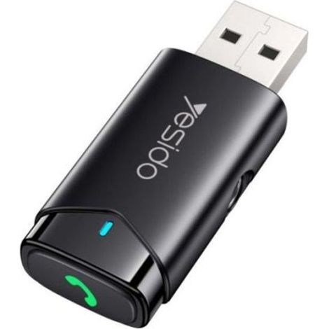 Transmisor Yesido USB-A Bluetooth 5.0 a entrada auxiliar de 3,5 mm - Negro