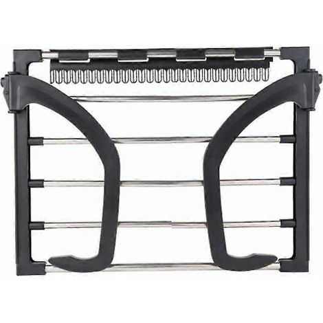 Séchoir à linge mural pliable VOSAREA en acier inoxydable pour radiateur ou balcon, noir (1/5)
