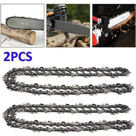 Lot de 2 maillons de rechange pour tronçonneuse de 14 pouces (35,5 cm), entraînement 52, pas de 3/8, pour tondeuse à gazon (fabrication chinoise). Pièces détachées pour tronçonneuses. (1/5)