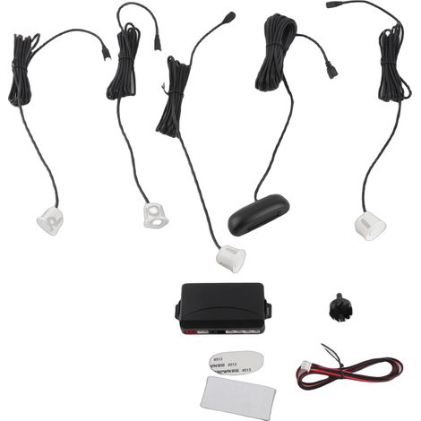Ortviai Détecteur de stationnement arrière avec 4 capteurs ultrasons, affichage LCD et buzzer – 2,5 m, 12 V