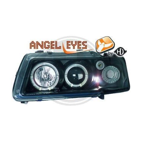 Paire de Phares Angel Eyes Audi A3 8L 1996 a 2000 Noir-33990154