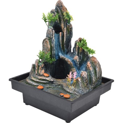 Fontaine de table Rockery Stream avec pompe à brumisation pour la maison, le bureau, la chambre ou le bureau, prise européenne 220 V (1/5)