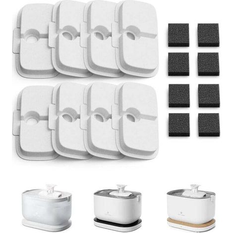 Drinking trough filter, 8-pack replacement filters for Dockstream Cat Drinking Troughs PLWF005, PLWF115, PLWF105, drinking trough filter for pets with vertical filtration MUMU