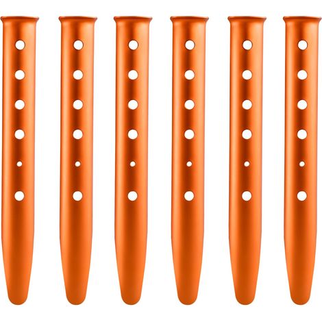 Sardines Camping 31 cm Piquets de Tente en Alliage d'Aluminium Piquet de Sable Fixation 6 Pièces pour Randonnée Auvent Bâche Orange (1/5)