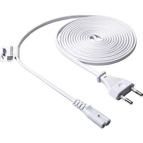 Akyga Strom Adapterkabel [1x Euro-Stecker - 1x Kleingeräte-Buchse C7] 3.00 m Weiß (1/3)