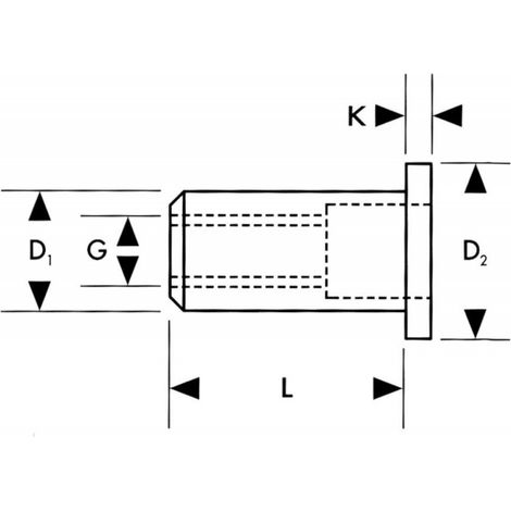 Tuerca de engatillar ciego de 50 unidades M5x11,5mm FORTIS