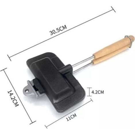 GAT13788-Poêle à sandwich double face machine à sandwich idéale poêle à frire pliable pour le petit-déjeuner au fromage grillé (1/4)