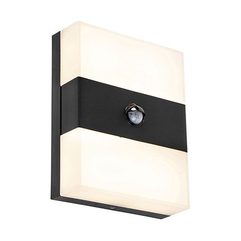 Außenwandleuchte schwarz IP44 inkl. LED mit Bewegungsmelder - Dualy