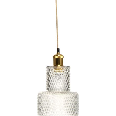 Lampe Suspension en Verre "Mona" 27cm Transparent (1/4)