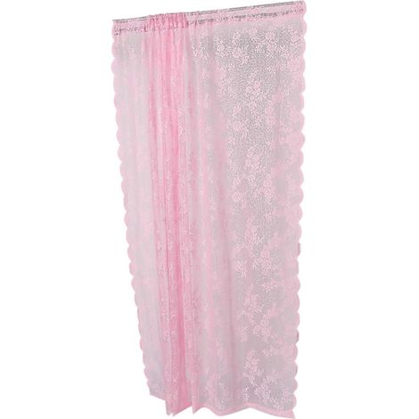 Panneau de rideau en dentelle rose transparente pour habiller une fenêtre de salon, filtrant la lumière du soleil, 180 x 145 cm, 1 pièce, rose, 180 x 145 x 0,4 cm (1/4)