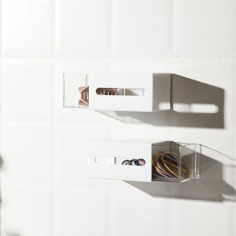 2-teilige Wattestäbchenbox, Aufbewahrungsbox, Badezimmer, Ankleidezimmer, Wohnzimmer, Küche, zum Entfernen (1/4)