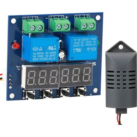 Carte de contrôle du module de contrôle automatique de température et d'humidité constantes XH-M452 DC 12V à double sortie (1/5)