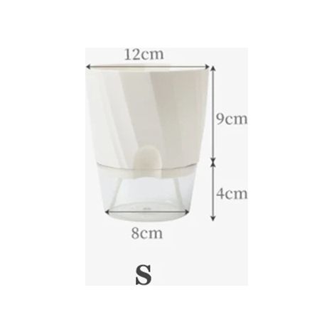 Pot de fleurs hydroponique pour personnes paresseuses, pot de fleurs auto-absorbant en plastique transparent double couche (1/5)