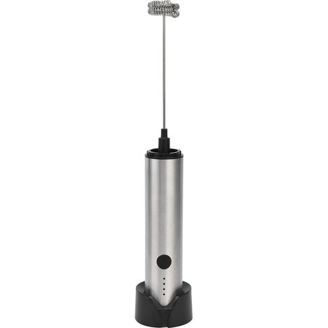 Mousseur à lait électrique en acier inoxydable, batteur à œufs portable, mini mélangeur à lait rechargeable par USB (1/5)
