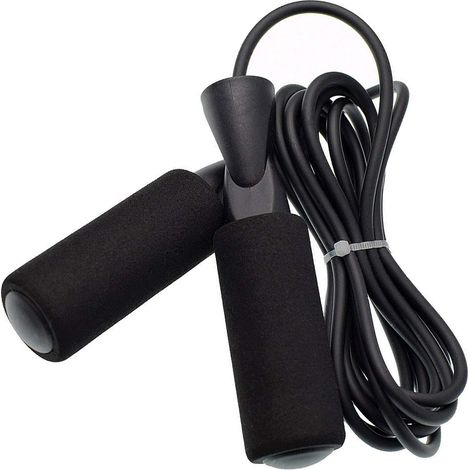 Corde à Sauter Réglable - Câble en Acier Inoxydable - Pour Fitness Boxe Double Under - Noir - 1 Pièce (1/5)