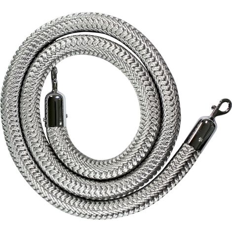 Cordon à mousqueton de 2 m Gris - 2040075 (1/3)