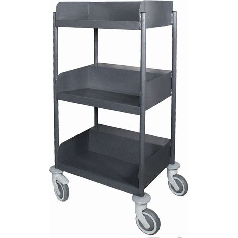 Carrello biblioteca con ripiani sagomati con pannelli antirombo