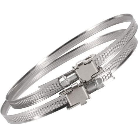Lot de 2 Colliers de serrage Inox, Réglable 60-110 mm, Pour Tuyau d'évacuation et VMC (1/5)