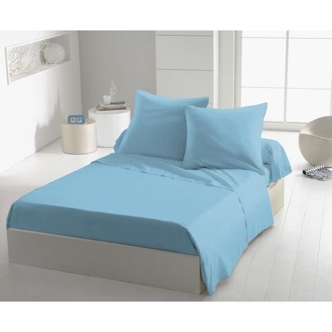 Flat sheet - HOME LINGE PASSION - HP72101 - 82 g Microfiber - 240 x 300 cm - Sky blue (1/3)