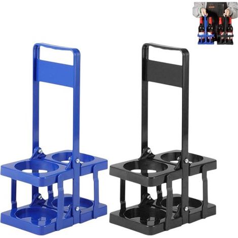 Lot de 2 - Porte-bouteille de sport - Housse de bouteille pliable - Bleu - Noir - Porte-bouteille - Idéal pour les équipes sportives - Porte-bouteille pliable - Panier à bière - Léger et portable - Co (1/5)