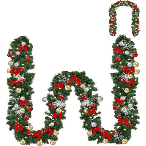 Guirlande de Noël 5m éclairage 100 LED blanc chaud et boules de Noël Telecommande (1/5)