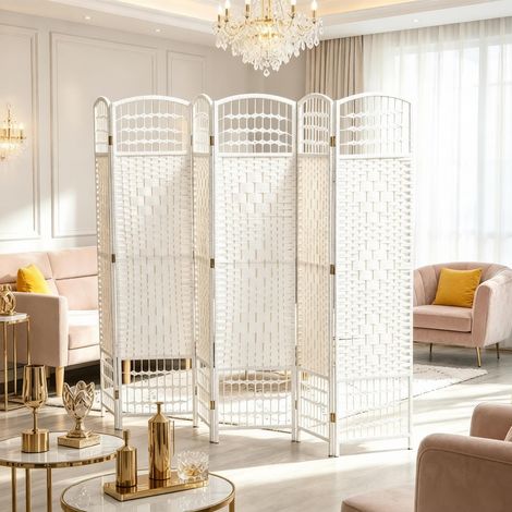 Paravent élégant 6 panneaux, cloison pliable moderne pour intérieur, séparateur de pièce décoratif, écran de confidentialité mural, 1 pièce. (1/5)