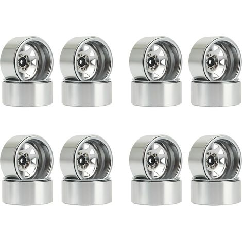 16 Pièces à Plat Profond 1.9 Jante de Moyeu de Roue en MéTal Verrouillage pour 1/10 Crawler TéLécommandé Axial SCX10 90046 TRX4 D90,1 (1/5)