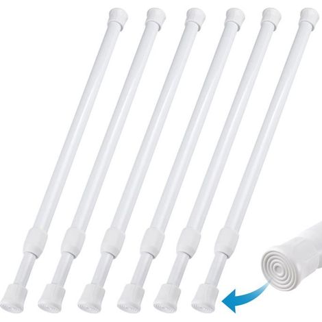 Lot de 6 tringles à rideaux extensibles, 30-50 cm, installation sans perçage. (1/5)