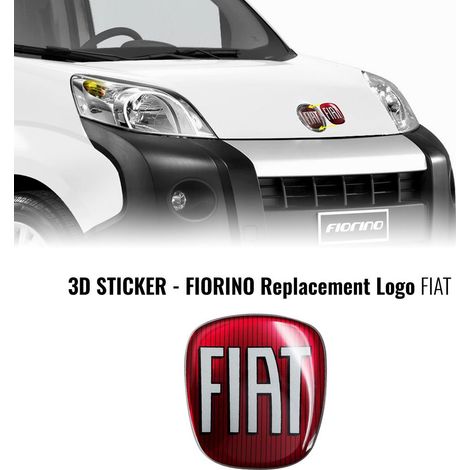 Adesivo Fiat 3D Ricambio Logo per Fiorino - Confezione: ANTERIORE + POSTERIORE - Colore: COLOR