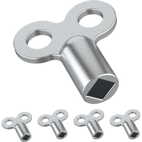 Jeu de 5 Clés de Purge pour radiateurs - Clés de Purge résistants en Aluminium - Clés de Purge pour radiateurs pour de Nombreux radiateurs - Clé de Purge maniable pour chauffages (1/4)