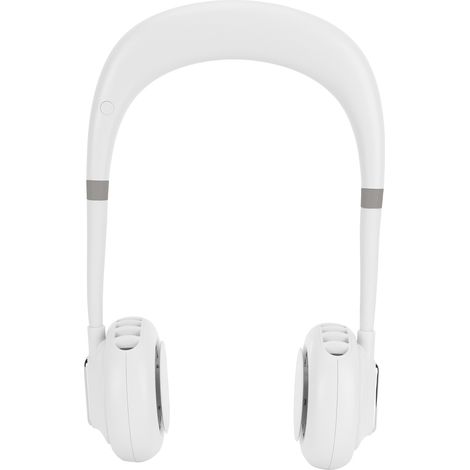 Mini ventilateur mains libres rechargeable par USB, à suspendre autour du cou, 3 vitesses réglables, blanc. (1/5)