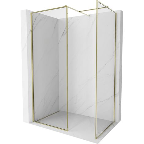 Mexen Kioto-F pantalla de ducha Walk-in con marco 155 x 110 cm, transparente 8 mm, dorado - 800-155-202-04-50-110 (1/5)