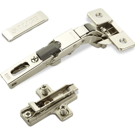2 x Salice Universalscharniere 110° Bohrbild T45 Push Open für abgerundete, überfälzte und profilierte Türen mit Kreuz-Montageplatte Höhe 3 mm Exzenterverstellung, Scharnierarmabdeckung (1/5)