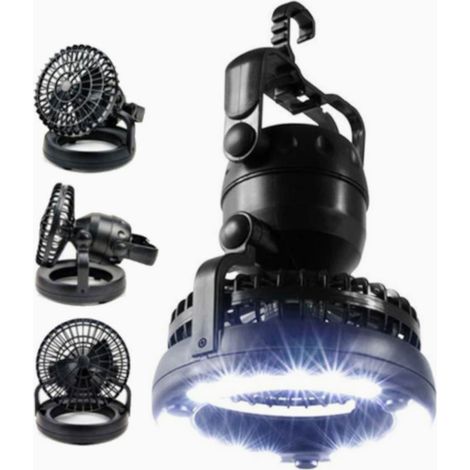 Ventilador de camping con luz, luz de camping colgante plegable para tienda de campaña, luz de camping LED portátil (1/5)