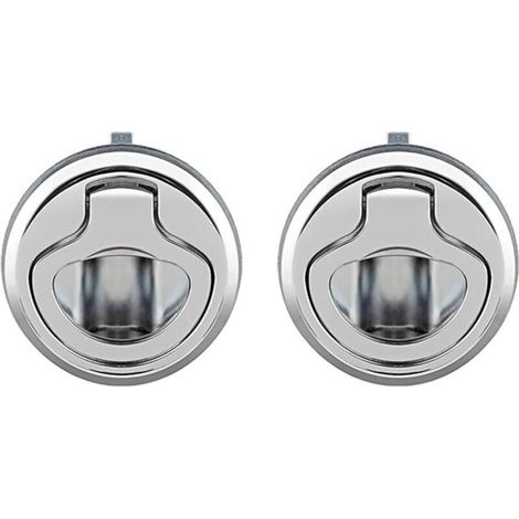 2 Pcs Loquet de Trappe Affleurant en Alliage de Zinc, Porte Affleurante Tirer la Trappe Slam Loquet Verrouillage pour Bateau Camping Car, Argent (1/4)