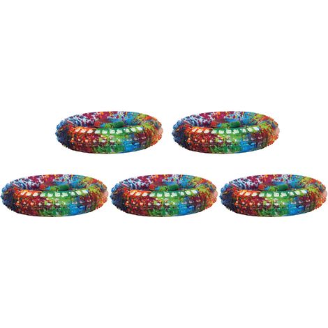 Lot de 5 bagues souples en silicone imprimé pour doigts, jouet anti-stress rond pour rééducation et peinture à l'huile (1/5)