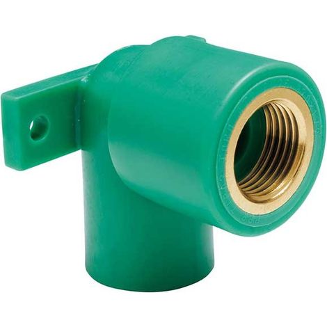 Gomito a 90° filettato femmina con staffa doppia in pp-r : Diametro - 20X1/2"