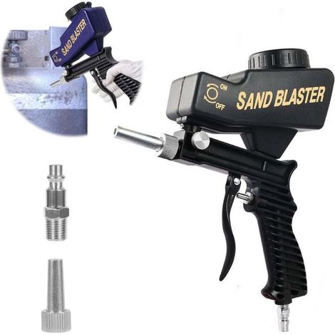 [NEVER USED] Compressed air gun, removes surface paint, rust, stains and dirt, black pneumatic sandblasting gun