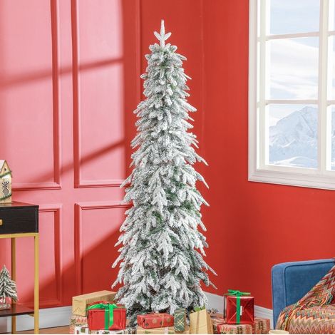 Árbol de Navidad artificial 180 cm, 600 ramas, efecto nevado, auto-desplegable, verde DESVIAE (1/5)