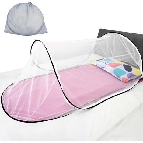 (334 Gramm) Faltbares Moskitonetz fürs Bett, Pop-up-Moskitonetz, Moskitonetzzelt, Reisemoskitonetz, mit Aufbewahrungstasche, 200 × 80 × 56 cm (1/5)