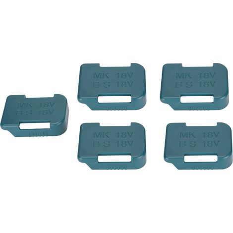 Lot de 5 supports de rangement pour batteries lithium Bosch/Makita, clip de fixation et boîte à batteries. (1/5)