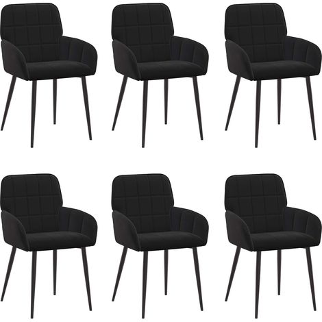 Maison Exclusive - Sedie da pranzo 6 pz Velluto Nero 56.5 x 50 x 85 cm (1/5)