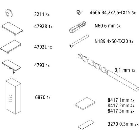 Kermi 2535848 ZBLI044 Ensemble de petites pièces de montage