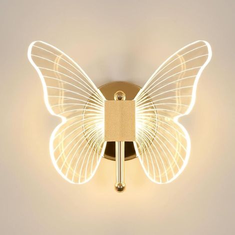 Applique murale LED papillon créative trois couleurs réglables éclairage domestique 10W 3000K-6500K (1/4)