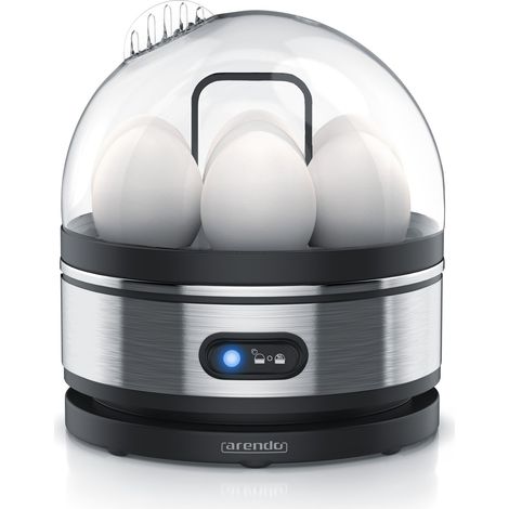 Arendo Eierkocher 7-fach, 400 W, Edelstahl, Warmhaltefunktion, Härtegrad einstellbar, für 7 Eier, silbe (1/5)