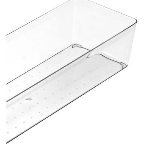 Schubladen-Organizer-Einsätze, robuste, transparente Aufbewahrungsbox aus Kunststoff für Küchenschubladen, große rechteckige Box (1/4)