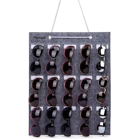 Présentoir de rangement pour lunettes de soleil à 15 emplacements suspendu à la porte (1/5)