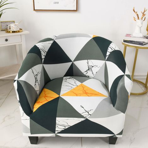 Housse de Protection pour Fauteuil de Club(Couleur)- Très Extensible - Amovible et Lavable - Protection de Meubles pour Le Salon (1/5)